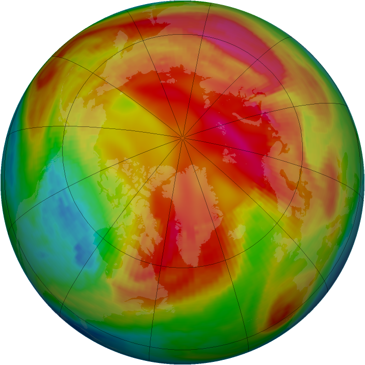 Arctic ozone map for 14 February 1981